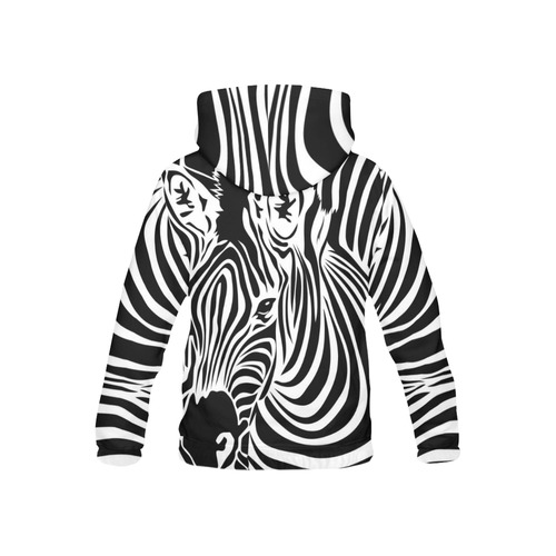 zebra opart, black and white All Over Print Hoodie for Kid (USA Size) (Model H13)