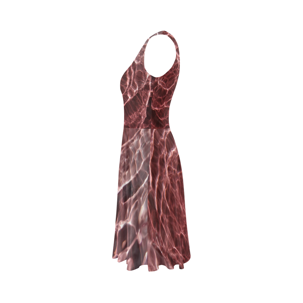 Dark Pink Chasm Sleeveless Ice Skater Dress (D19)