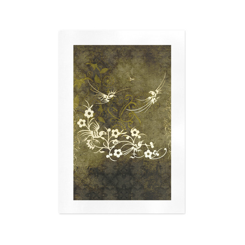Fantasy birds with leaves Art Print 13‘’x19‘’