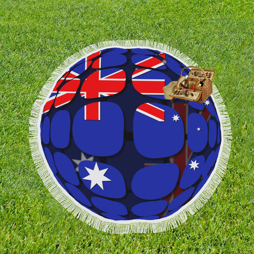 The Flag of Australia Circular Beach Shawl 59"x 59"