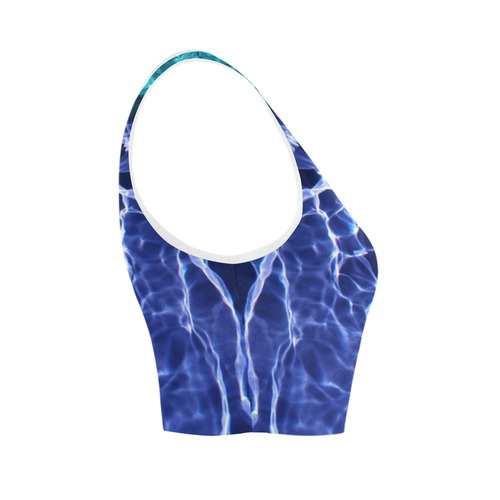 Electric Blue Globes Women's Crop Top (Model T42)