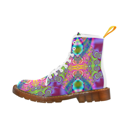 Bohemian Lace Tie-Dye Fractal Abstract Martin Boots For Women Model 1203H