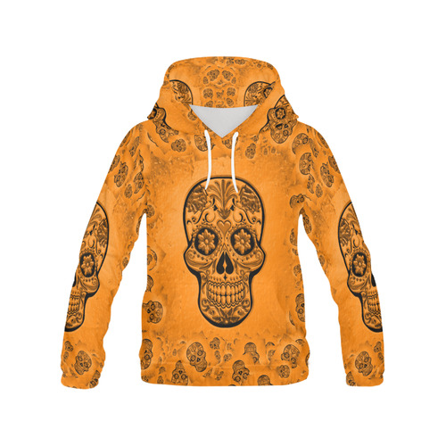 Skull20170251_by_JAMColors All Over Print Hoodie for Women (USA Size) (Model H13)