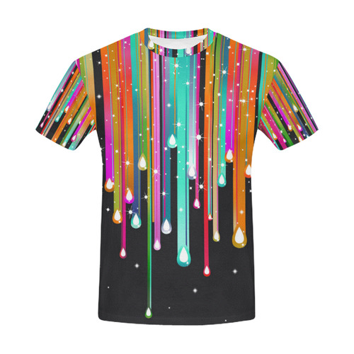 Stars & Stripes Shower multicolored All Over Print T-Shirt for Men (USA Size) (Model T40)