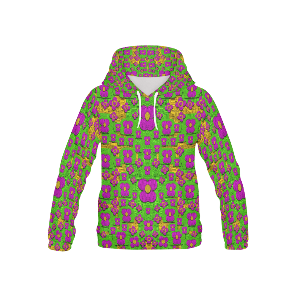 Flower Power POP Art All Over Print Hoodie for Kid (USA Size) (Model H13)