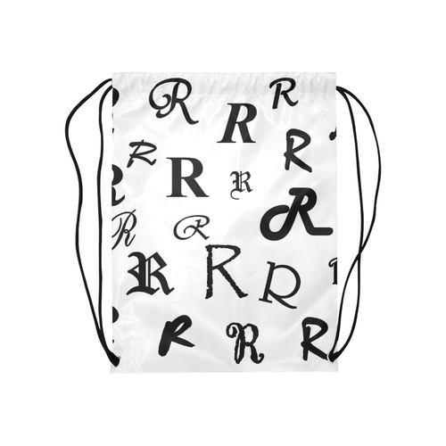Monogram R Fonts Medium Drawstring Bag Model 1604 (Twin Sides) 13.8"(W) * 18.1"(H)