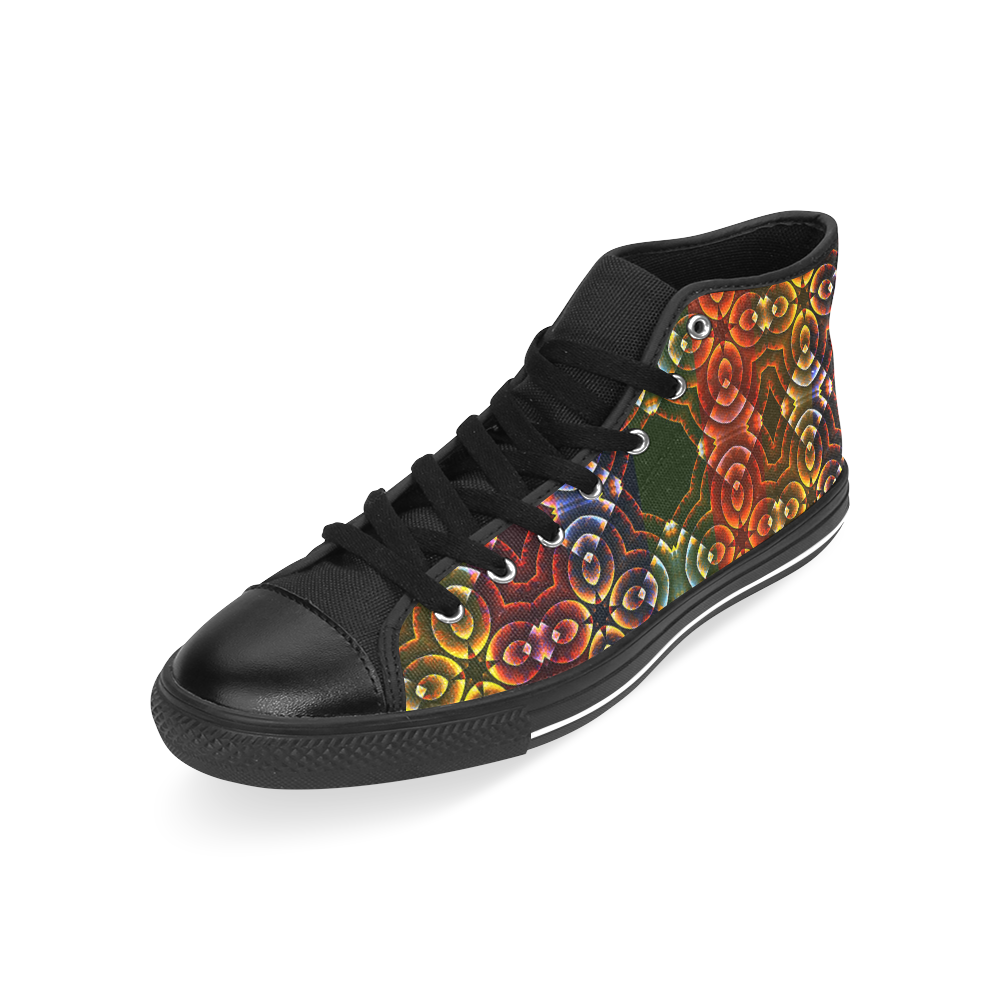 Batik Maharani #3 - Jera Nour Men’s Classic High Top Canvas Shoes /Large Size (Model 017)