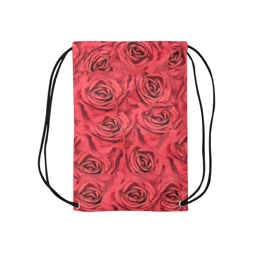 Radical Red Roses Small Drawstring Bag Model 1604 (Twin Sides) 11"(W) * 17.7"(H)