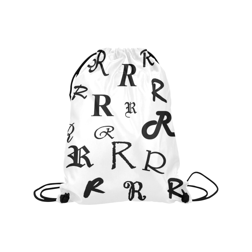 Monogram R Fonts Medium Drawstring Bag Model 1604 (Twin Sides) 13.8"(W) * 18.1"(H)