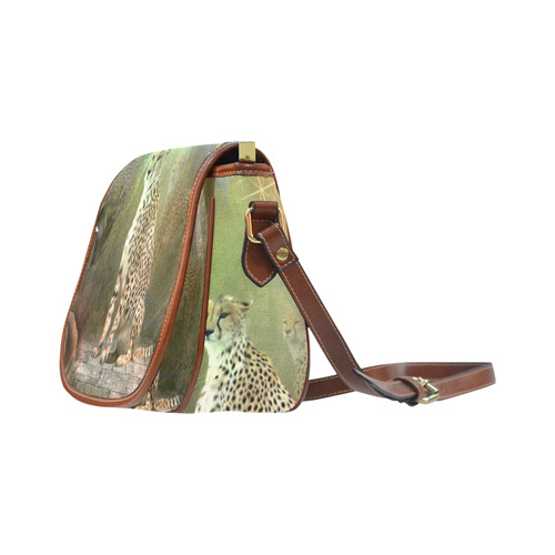 Beautiful leopard Saddle Bag/Small (Model 1649) Full Customization