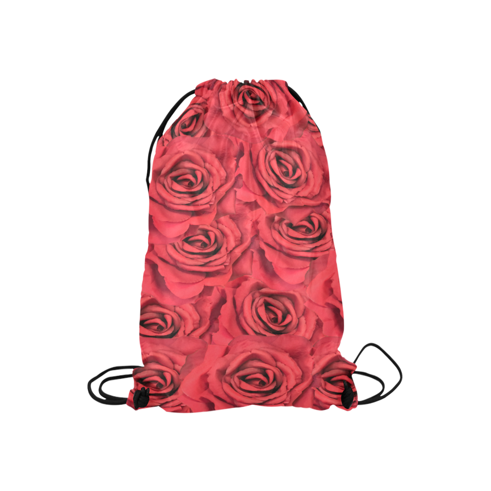 Radical Red Roses Small Drawstring Bag Model 1604 (Twin Sides) 11"(W) * 17.7"(H)