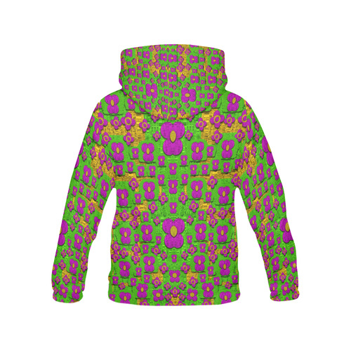 Flower Power POP Art All Over Print Hoodie for Women (USA Size) (Model H13)