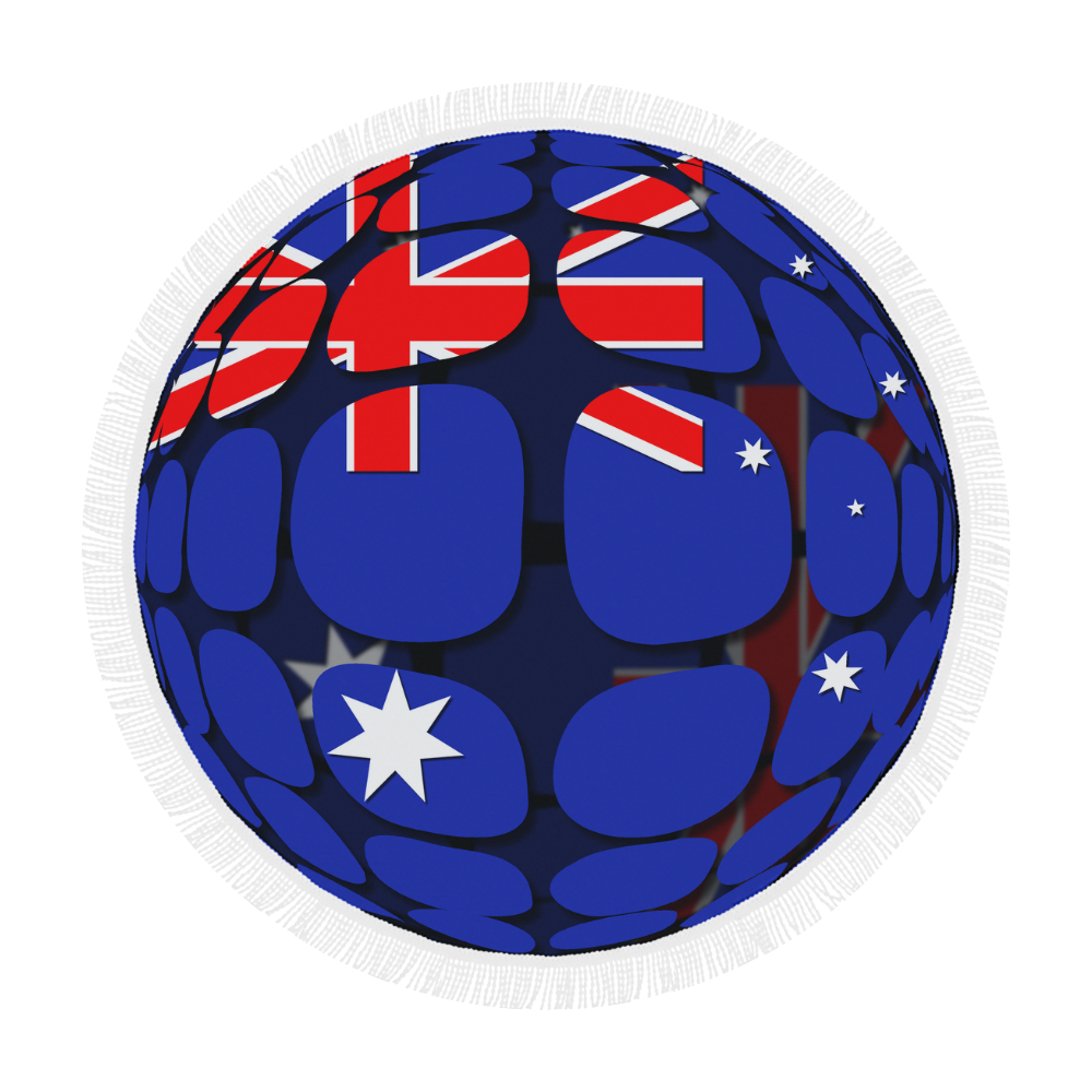 The Flag of Australia Circular Beach Shawl 59"x 59"