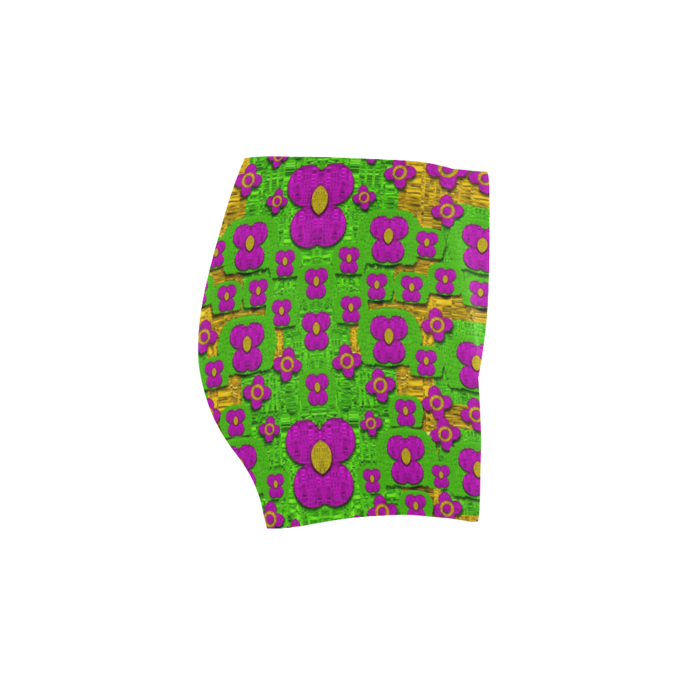 Flower Power POP Art Briseis Skinny Shorts (Model L04)