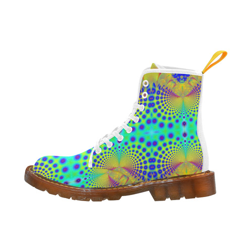 Ocean Shells and Purple Bubbles Fractal Abstract Martin Boots For Women Model 1203H