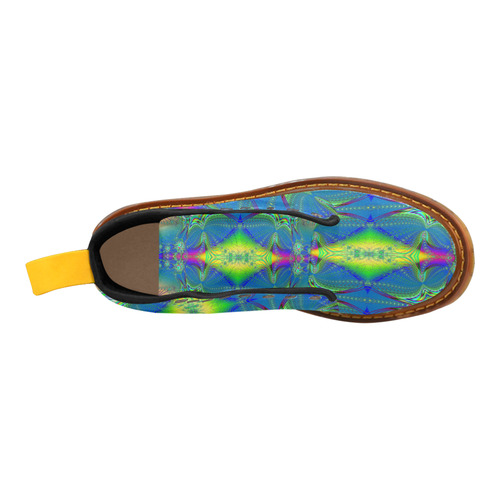 Colorful Neon Webs on the Water Fractal Abstract Martin Boots For Men Model 1203H