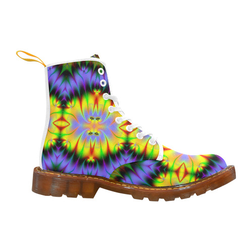 Sun-Drenched Flower Gardens Fractal Abstract Martin Boots For Men Model 1203H
