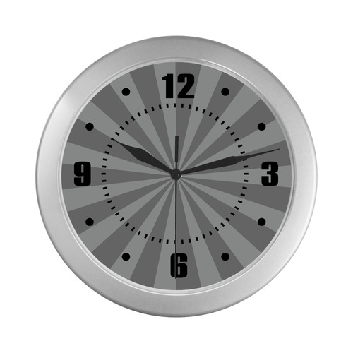 Black and Gray Clock Silver Color Wall Clock