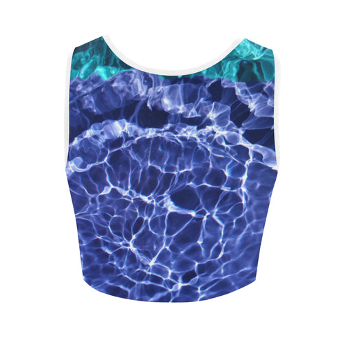 Electric Blue Globes Women's Crop Top (Model T42)