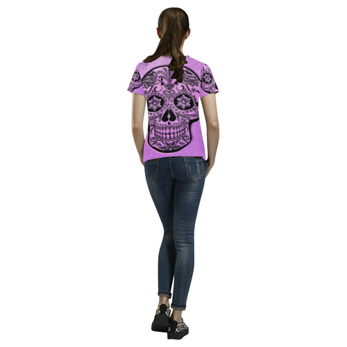 Skull20170489_by_JAMColors All Over Print T-Shirt for Women (USA Size) (Model T40)