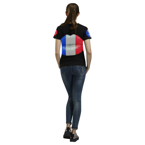French smooch All Over Print T-Shirt for Women (USA Size) (Model T40)