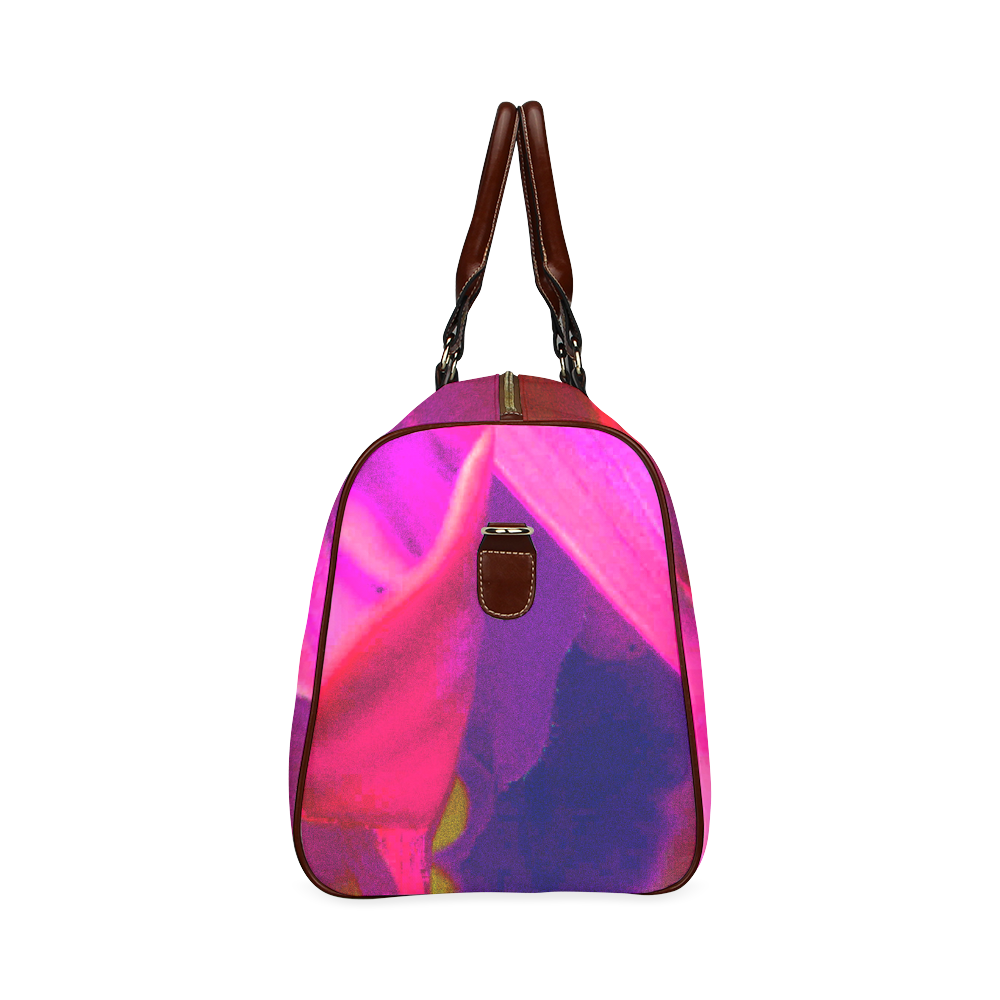 Hot Neon Flower Waterproof Travel Bag/Large (Model 1639)