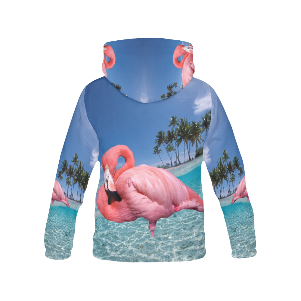 Flamingo and Palms All Over Print Hoodie for Men (USA Size) (Model H13)