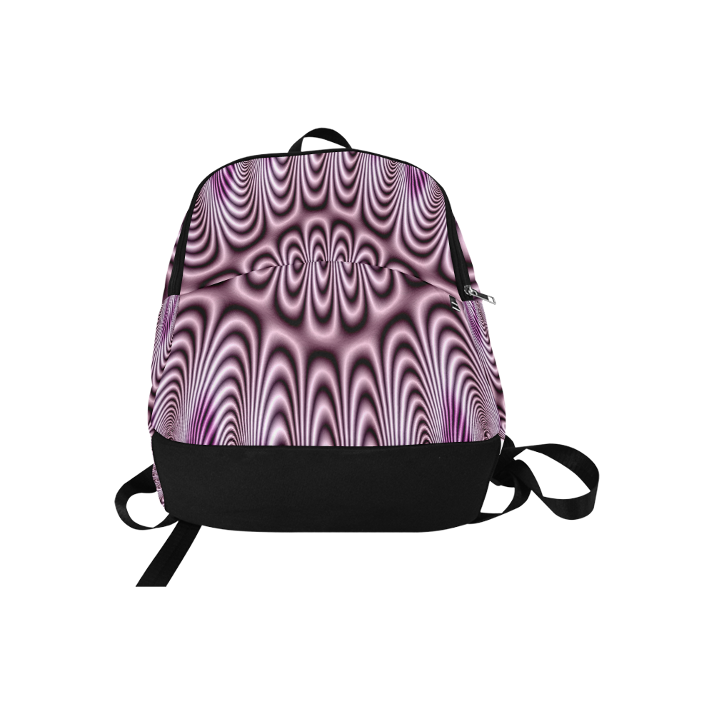 Soft Lilac Fractal Fabric Backpack for Adult (Model 1659)
