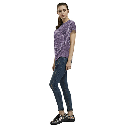 Lilac Bubbles All Over Print T-Shirt for Women (USA Size) (Model T40)