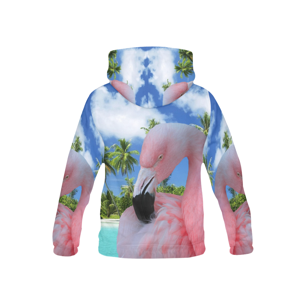 Flamingo and Beach All Over Print Hoodie for Kid (USA Size) (Model H13)