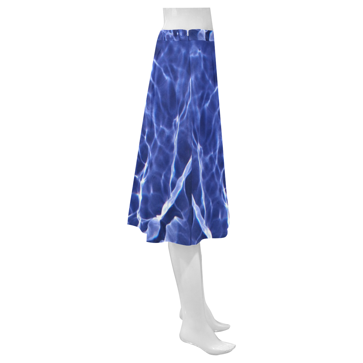 Electric Blue Globes Mnemosyne Women's Crepe Skirt (Model D16)