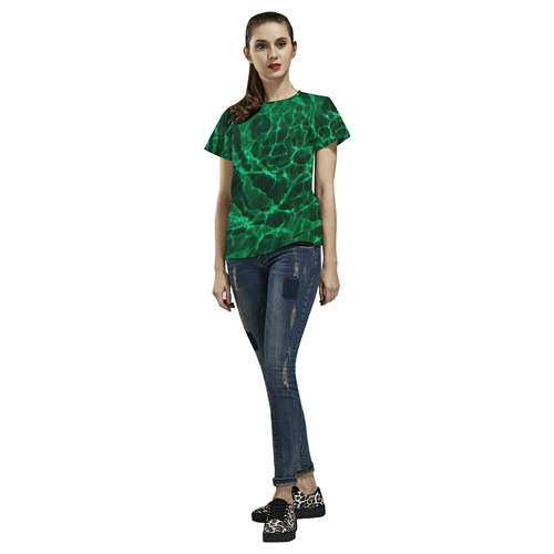 the green dive All Over Print T-Shirt for Women (USA Size) (Model T40)