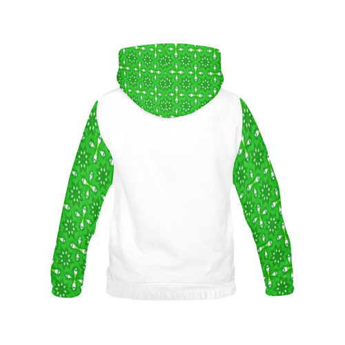 Green Star All Over Print Hoodie for Women (USA Size) (Model H13)