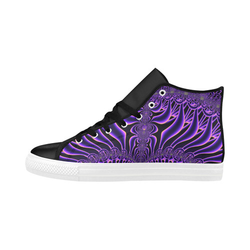 Exquisite Purple Sunset Fractal Abstract Aquila High Top Microfiber Leather Women's Shoes (Model 032)