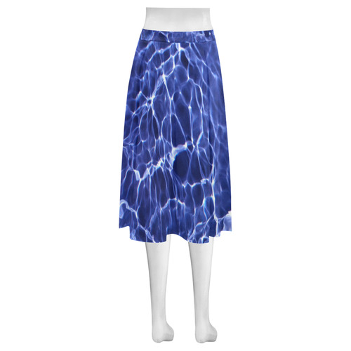 Electric Blue Globes Mnemosyne Women's Crepe Skirt (Model D16)