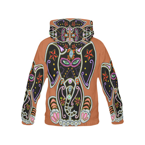Mystical Sugar Skull Elephant Rust All Over Print Hoodie for Men (USA Size) (Model H13)