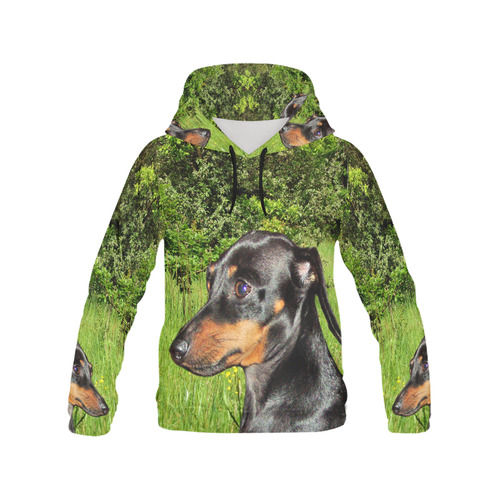 Dachshund Doxie All Over Print Hoodie for Women (USA Size) (Model H13)
