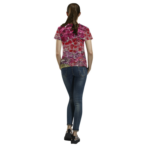 Petal Mania All Over Print T-Shirt for Women (USA Size) (Model T40)