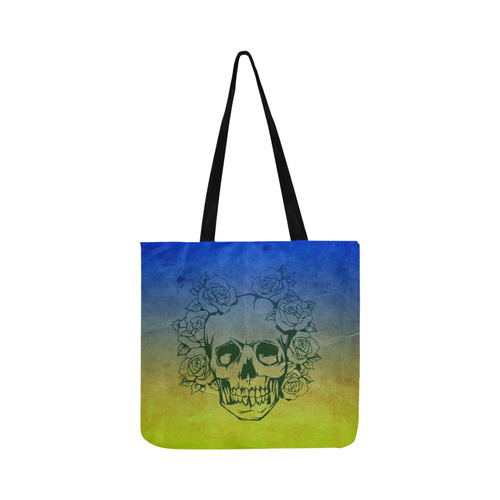 Skull with roses, gradient 2 Reusable Shopping Bag Model 1660 (Two sides)