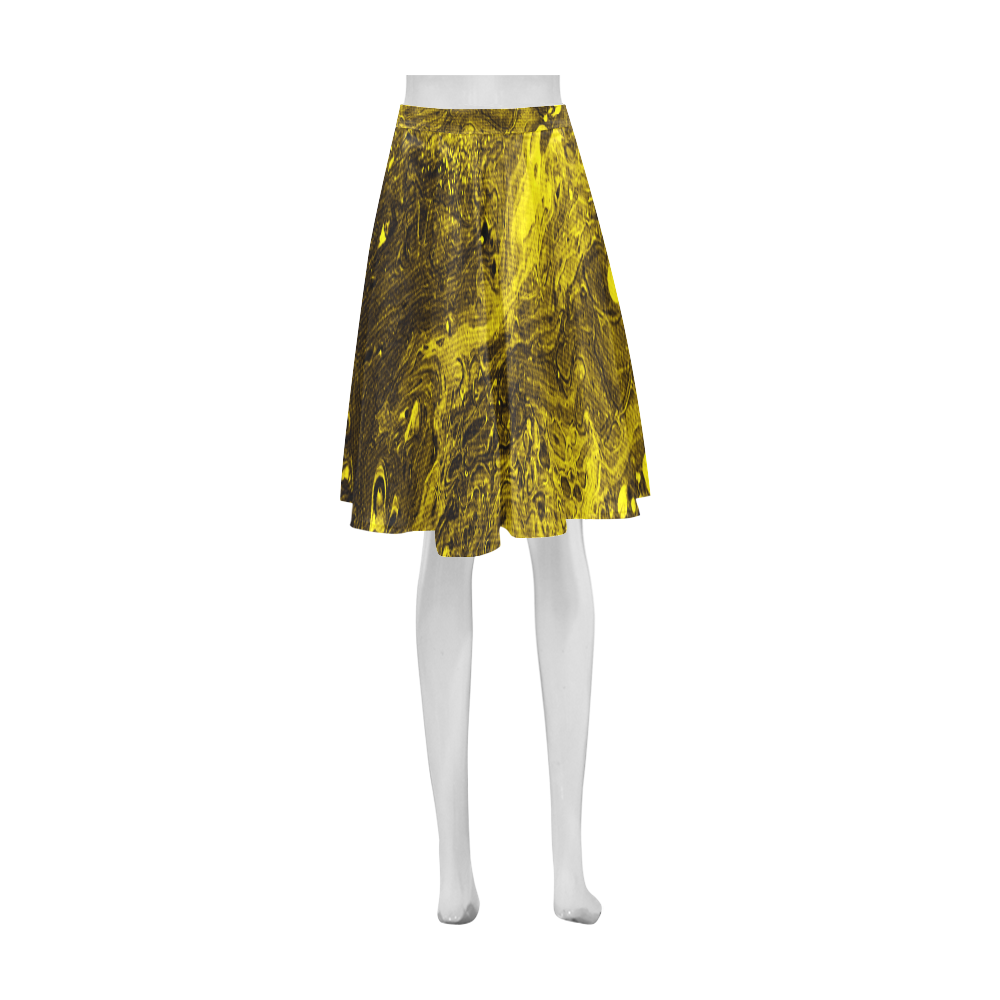 Secret Caves - Canary Yellow Athena Women's Short Skirt (Model D15)