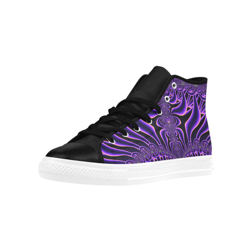 Exquisite Purple Sunset Fractal Abstract Aquila High Top Microfiber Leather Women's Shoes (Model 032)