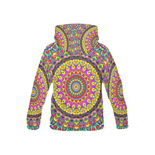 Oriental Watercolor Mandala multicolored h All Over Print Hoodie for Kid (USA Size) (Model H13)