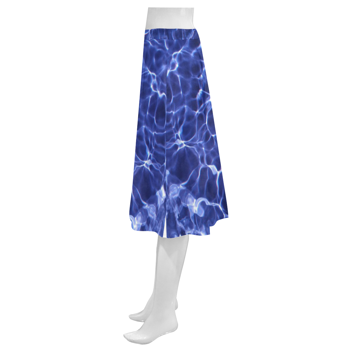 Electric Blue Globes Mnemosyne Women's Crepe Skirt (Model D16)