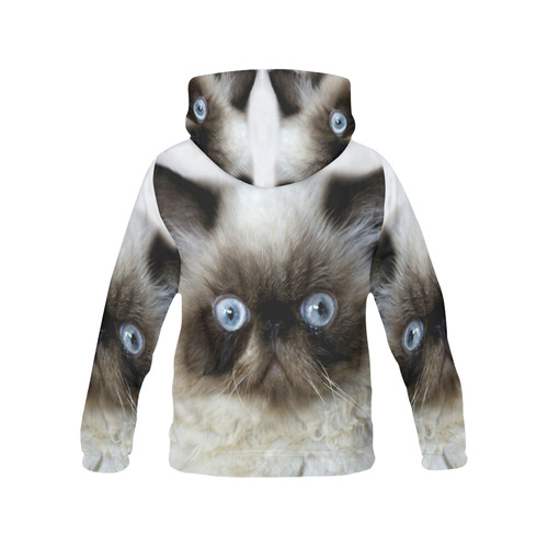 Funny Cat All Over Print Hoodie for Women (USA Size) (Model H13)