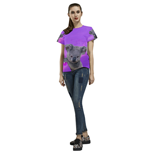 Koala and Orchid All Over Print T-Shirt for Women (USA Size) (Model T40)