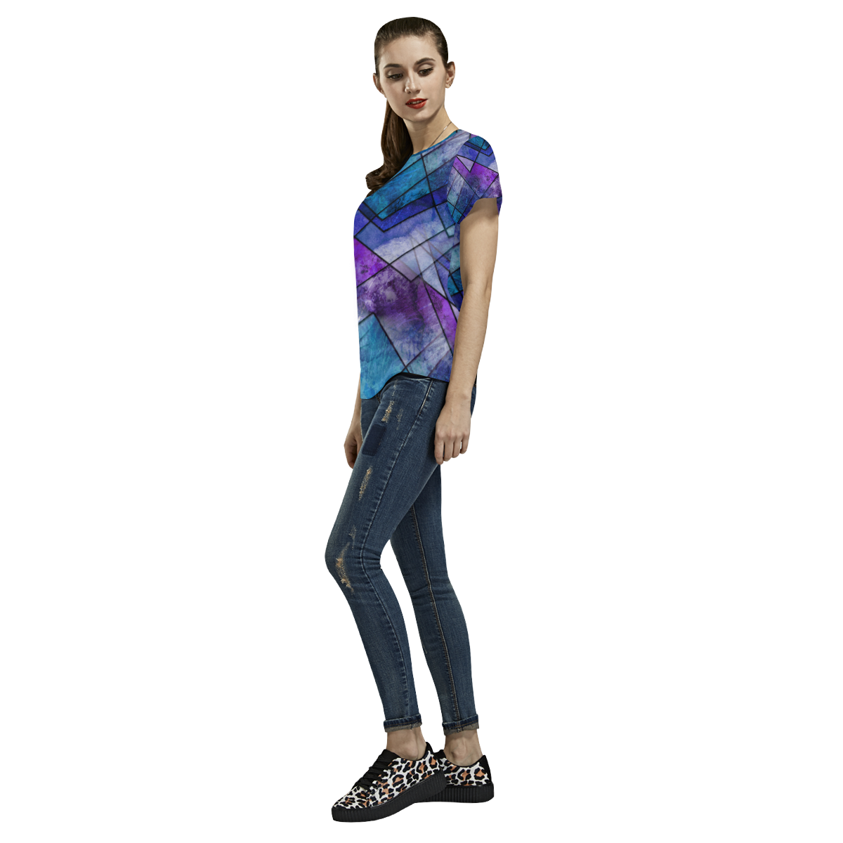 Night Shards All Over Print T-Shirt for Women (USA Size) (Model T40)