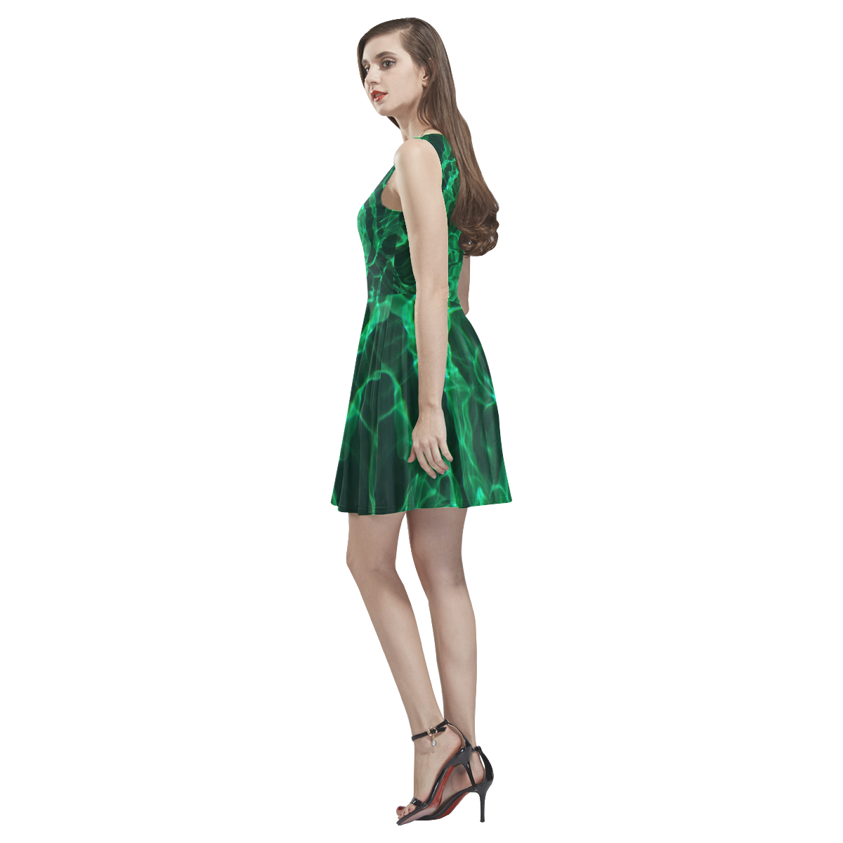 the green dive Thea Sleeveless Skater Dress(Model D19)