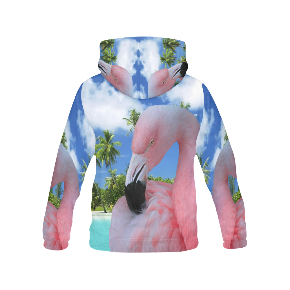 Flamingo and Beach All Over Print Hoodie for Men (USA Size) (Model H13)
