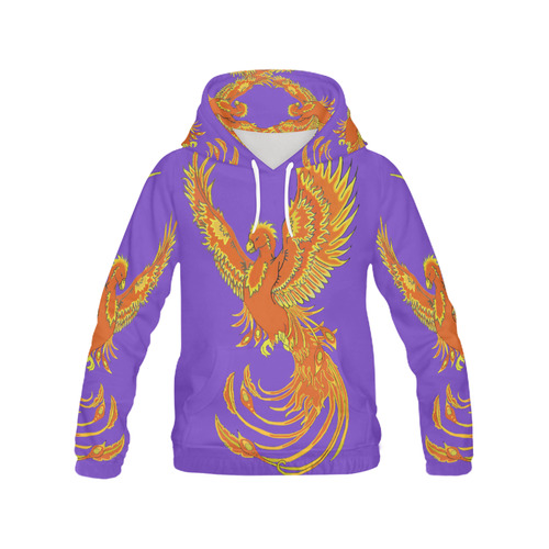 Phoenix Rising Purple All Over Print Hoodie for Women (USA Size) (Model H13)