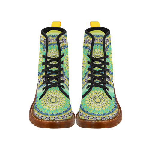 Power Mandala - Blue Green Yellow Lilac Martin Boots For Men Model 1203H